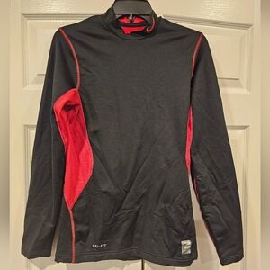 Nike pro combat fitted mock neck sleeve top